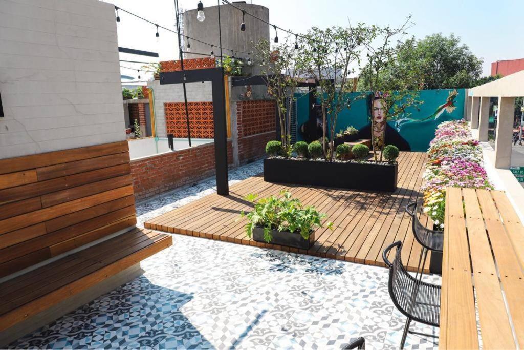 New Mex Inspired Bo-Ho Chic Apartment With Private Patio And Roof Terrace México DF Exterior foto